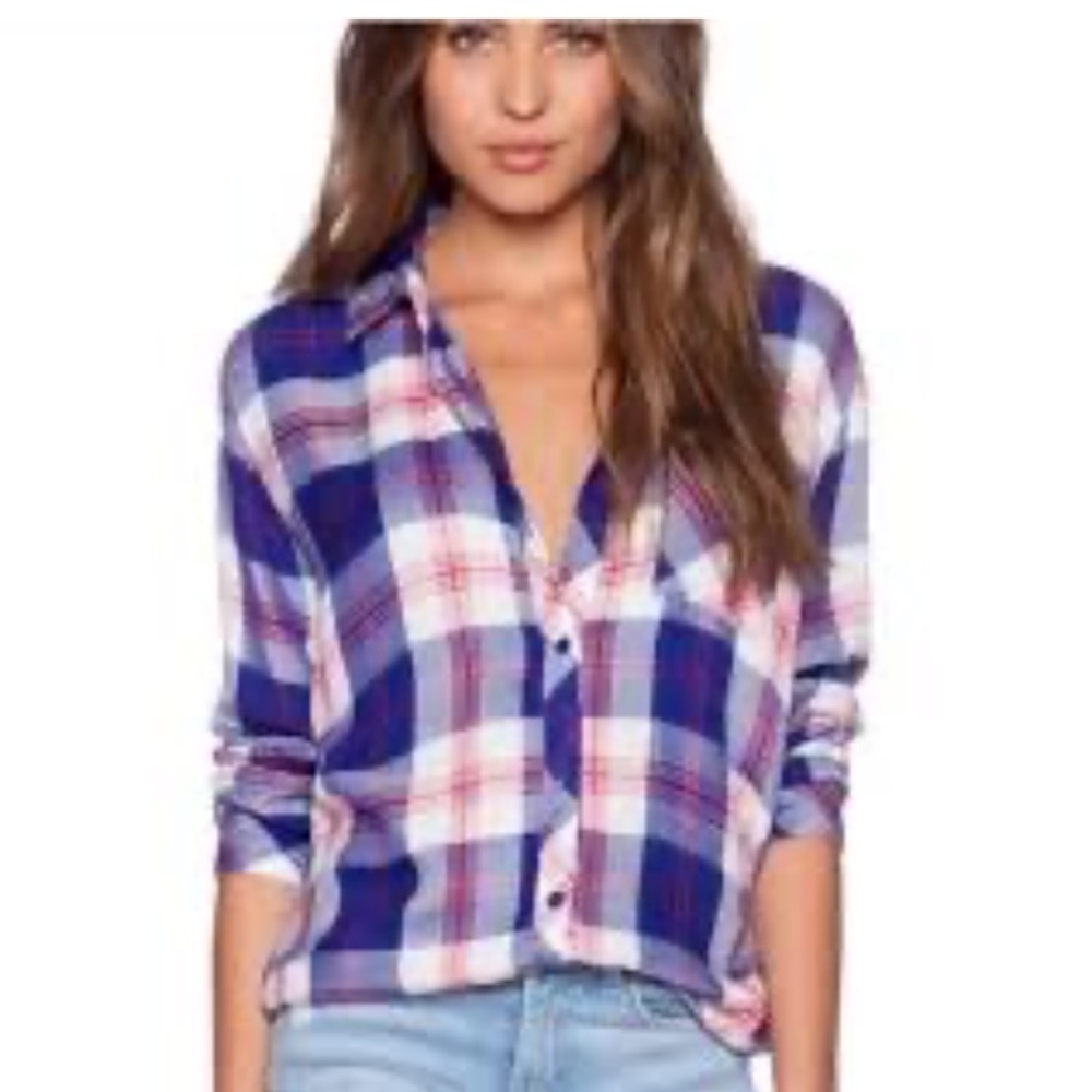 Rails Blue White Pink Plaid Button-Down Shirt